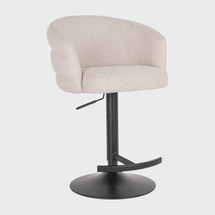 Richmond Draaibare Barstoel Nikki Bouclé - Crème (zithoogte 61-86cm)