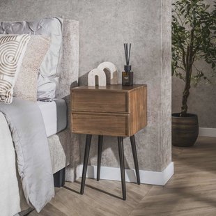 LifestyleFurn Nachtkastje Baila Acaciahout - Massief acacia bruin
