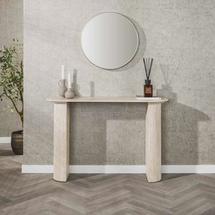 LifestyleFurn Sidetable/Kaptafel Laycie Travertinlook, 120cm - Keramiek travertine