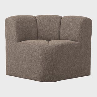 WOOOD Eetkamerbank Mojo Bouclé, Hoek - Bruin Melange