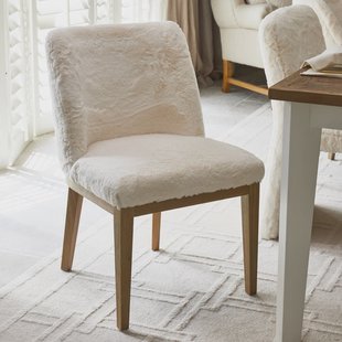 Rivièra Maison Eetkamerstoel Whistler Rubberhout en Faux Fur - Snow