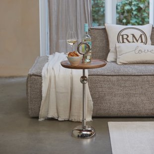 Rivièra Maison Bijzettafel Colonna Mangohout, 35cm - Naturel - Rond