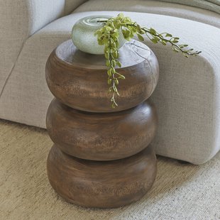 Rivièra Maison Ronde Bijzettafel Cala Carbo Suarhout, 35cm - Bruin