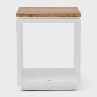 Rivièra Maison Bijzettafel Lake House Eikenhout, 45 x 45cm - Wit - Vierkant