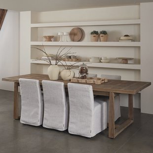 Rivièra Maison Uitschuifbare Eettafel Fraser Island 220/280/340 x 100cm - Bruin