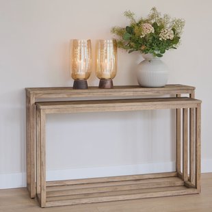Rivièra Maison Sidetable Harbour Island Eikenhout, Set van 2 stuks - Naturel