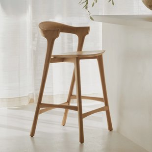 Ethnicraft Barstoel Bok Geolied Eikenhout - Naturel (zithoogte 67cm)
