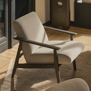 Ethnicraft Fauteuil Aspekt Gevernist Teakhout en stof - Warm Ash