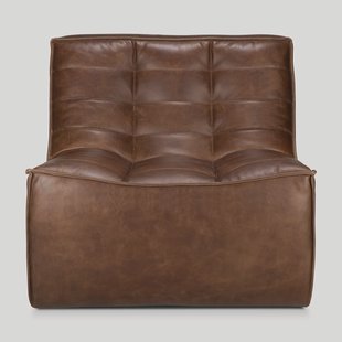 Ethnicraft Modulaire Bank N701 1-zits, Leder - Chestnut