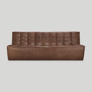 Ethnicraft Modulaire Bank N701 3-zits, Leder - Chestnut