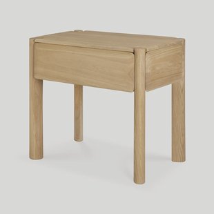 Ethnicraft Nachtkastje PI Geolied Eikenhout, Met 1 lade - Naturel