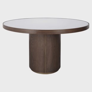 Richmond Ronde Eettafel Willox Linnen en eiken, 130cm - Bruin