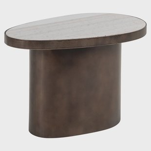 Richmond Organische Bijzettafel Biloxi Marmer en MDF, 70 x 43cm - Bruin