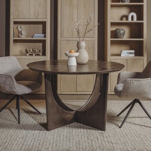 Tower Living Ronde Eettafel Fermo Mangohout, 130cm - Bruin