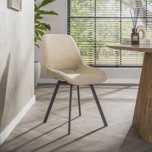 LifestyleFurn Draaibare Eetkamerstoel Jovanni Chenille - Zand