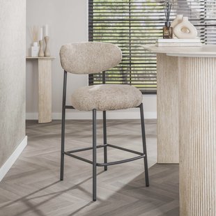 LifestyleFurn Barstoel Lawson Renegade stof - Zand (zithoogte 67cm)