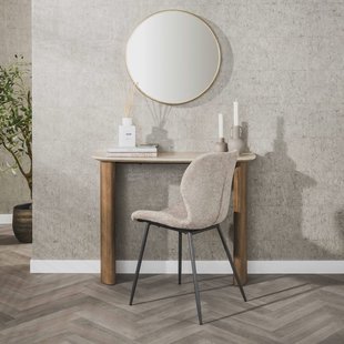 LifestyleFurn Sidetable Laycie Keramiek in Travertin-look, 100cm - Bruin