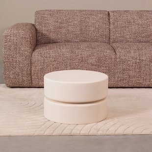 LABEL51 Ronde Salontafel Milly Mangohout, 50cm - Soft Sand