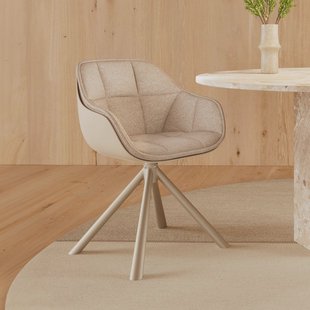 Bendt Draaibare Eetkamerstoel Tywan Bouclé - Beige