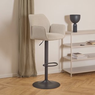 Bendt Draaibare Barkruk Dantrell Structuurstof - Beige (zithoogte 65-85cm)