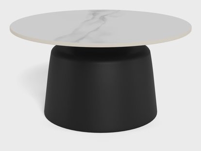 Sohome Ronde Salontafel Noelle Keramiek, 70cm - Wit/Zwart