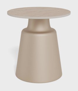 Sohome Ronde Bijzettafel Noelle Keramiek in travertinlook, 45cm - Beige