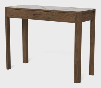 Bendt Sidetable Jawana Marmerlook en eikenfineer, 100cm - Beige