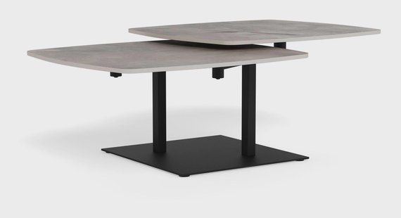 Bendt Salontafel Cendy Keramiek, Met 2 verstelbare bladen - Grijs - Vierkant