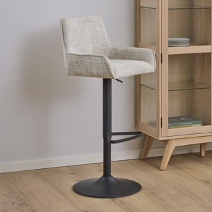 Bendt Draaibare Barkruk Erika Chenille - Beige (zithoogte 64-85cm)