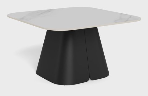 Bendt Salontafel Maryl Marmerlook, 80 x 80cm - Wit - Vierkant