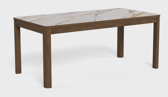 Bendt Eettafel Jawana Marmerlook en eikenfineer, 180 x 90cm - Beige