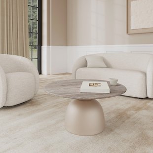 Sohome Ronde Salontafel Charis Marmer, 80cm - Beige