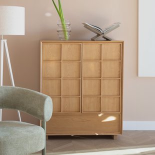 Zuiver Opbergkast Raster Essenhout, 120 x 100cm - Naturel