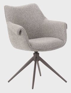 LABEL51 Draaibare Eetkamerstoel Narumi Bouclé - Mushroom/Brons