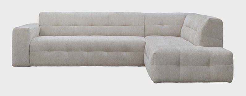 LABEL51 Hoekbank Lorenzo Rechts, 294cm, Elite stof - Naturel