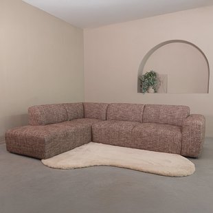 LABEL51 Hoekbank Verona 291cm, Links, Chenille - Cherry Chocolate