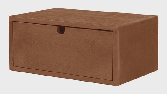 LABEL51 Zwevend Nachtkastje Hover Naturel Mangohout, Met 1 lade - Nature Smooth