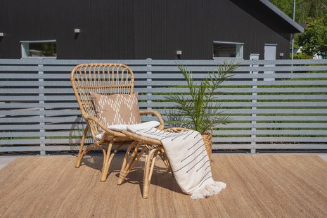 Nohr Loungestoel Bronwen Met hocker, Rotan - Naturel