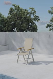Nohr Verstelbare Tuinstoel Taysha - Beige/Teak