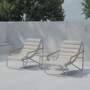 Nohr Loungeset Geron Met 2 stoelen en tafel - Beige/Groen