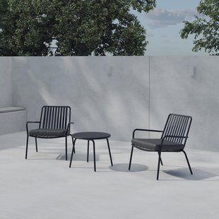 Nohr Loungeset Gared Met 2 stoelen en tafel - Zwart