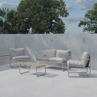 Nohr Loungeset Nikisha Met bank, 2 stoelen en tafel - Beige