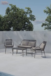 Nohr Loungeset Shiquita Met bank, 2 stoelen en tafel - Bruin