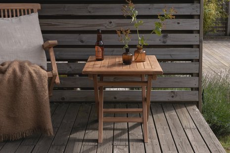 Nohr Inklapbare Bistrotafel Amberia Teakhout, 50 x 50cm - Naturel - Vierkant