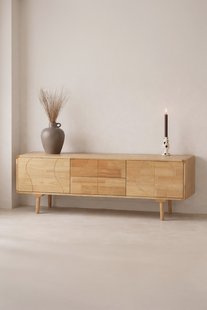 Nohr TV-meubel Ambre Rubberhout, 180cm - Naturel