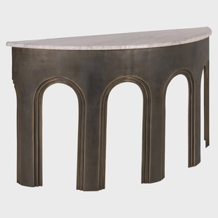 Richmond Sidetable Sanchis Marmer en Brass Antique, 140cm - Goud