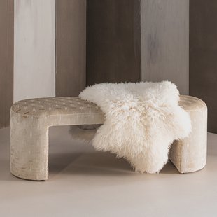 WOOOD Eetkamerbank Jacob Dessin stof, 130cm - Naturel