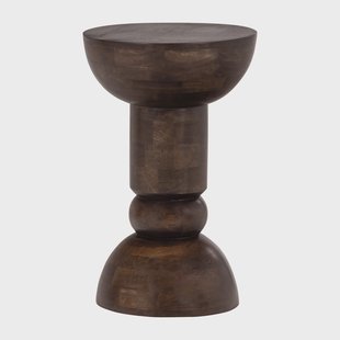 WOOOD Ronde Bijzettafel Emel Mangohout, 40cm - Donkerbruin