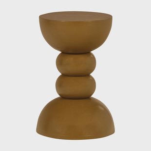 WOOOD Ronde Bijzettafel Miel Mangohout, 35cm - Honinggeel
