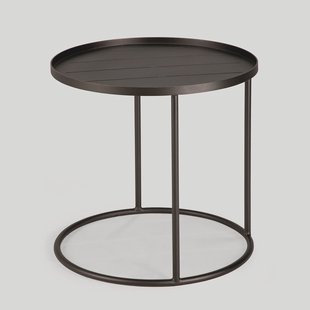 Ethnicraft Ronde Outdoor Bijzettafel Tray 49cm - Dark Bronze